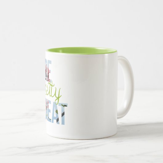 "Natuur is  Neat" Groene Binnenlandse Mok (Voorkant rechts)