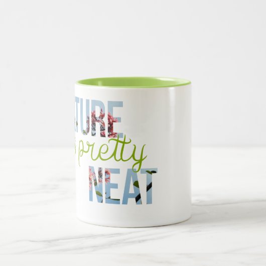 "Natuur is  Neat" Groene Binnenlandse Mok (Center)