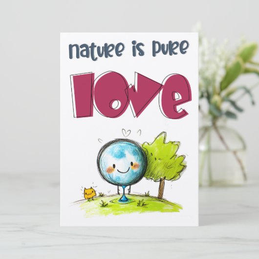 Natuur is pure liefde: bescherm de bossen op aarde kaart (Staand voorkant)
