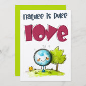 Natuur is pure liefde: bescherm de bossen op aarde kaart (Voorkant / Achterkant)