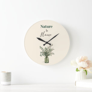 Natuur is Thuis Botanische Bloemenkunst Wandklok