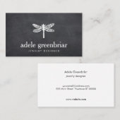 Natuur Jewelry Designer Dragonfly Logo Chalkboard Visitekaartje (Voorkant / Achterkant)