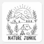 Natuur Junkie Vierkante Sticker (Voorkant)
