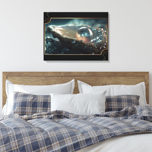 Natuur Juwelen Oesterparels Canvas Afdruk (Insitu (Slaapkamer))