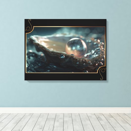 Natuur Juwelen Oesterparels Canvas Afdruk (Insitu (Houten vloer))