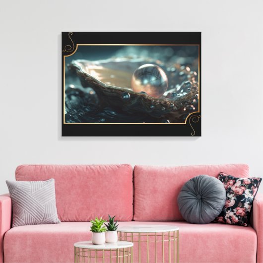 Natuur Juwelen Oesterparels Canvas Afdruk (Insitu (Woonkamer))