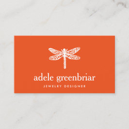 Natuur juwelier Designer Dragonfly Logo Sinaasappe Visitekaartje