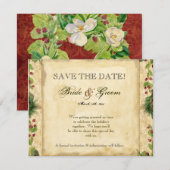 Natuur Kerst Magnolia Krans met Dennen Takken Kaart (Voorkant / Achterkant)