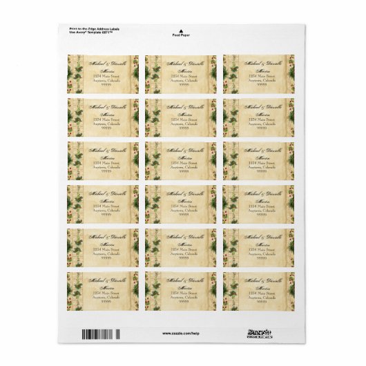 Natuur Kerstmis Magnolia Wreath n Pine Boughs Etiket (Full Sheet)