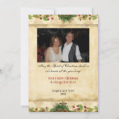 Natuur Kerstmis Magnolia Wreath n Pine Boughs Feestdagenkaart (Achterkant)