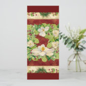 Natuur Kerstmis Magnolia Wreath n Pine Boughs Feestdagenkaart (Staand voorkant)