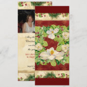 Natuur Kerstmis Magnolia Wreath n Pine Boughs Feestdagenkaart (Voorkant / Achterkant)