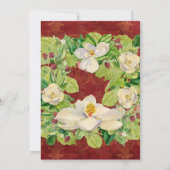 Natuur Kerstmis Magnolia Wreath n Pine Boughs Kaart (Achterkant)