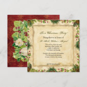 Natuur Kerstmis Magnolia Wreath n Pine Boughs Kaart (Voorkant / Achterkant)