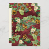 Natuur kerstwinterfeestdag Magnolia n Pine Kaart (Voorkant / Achterkant)