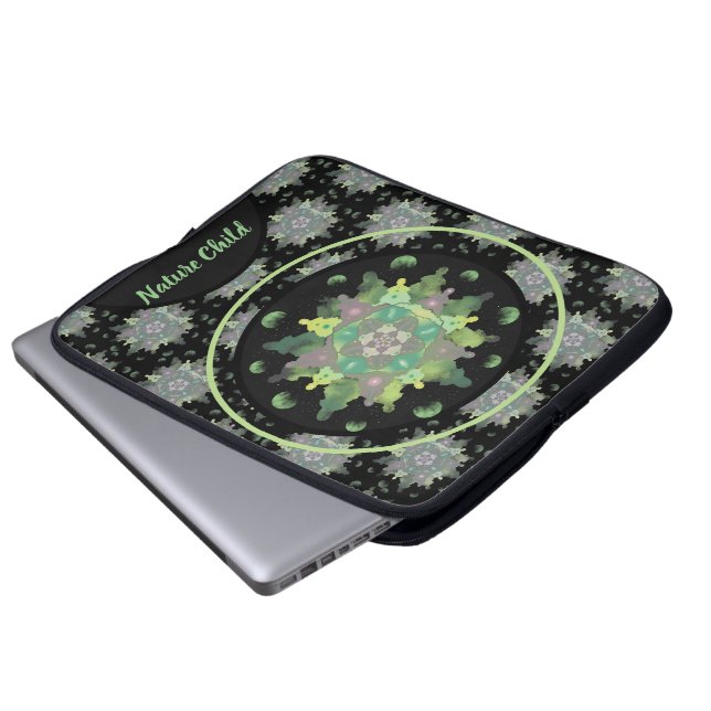 Natuur Kind Mandala Pattern Laptop Sleeve (Voorkant onderkant)