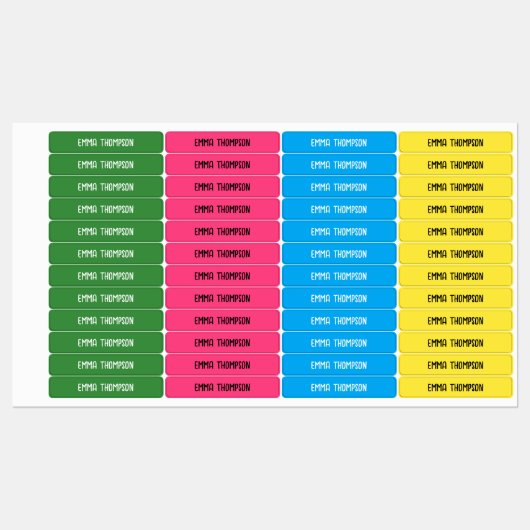 Natuur kleur naamlabels voor kinderen school labels (Vel)