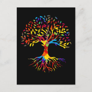 Natuur kleurrijke boomwortels Lover Briefkaart