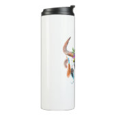 Natuur Kleurrijke Bull Skull Thermosbeker (Gedraaid links)