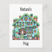 Natuur knuffel | Schattige Plant liefhebbers Pixel Briefkaart (Voorkant)