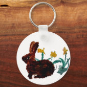 Natuur konijnenbloemen sleutelhanger (Voorkant)