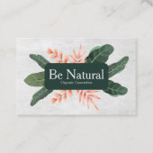 Natuur Kosmetische Groene bladeren Sjabloon Ontwer Visitekaartje (Voorkant)