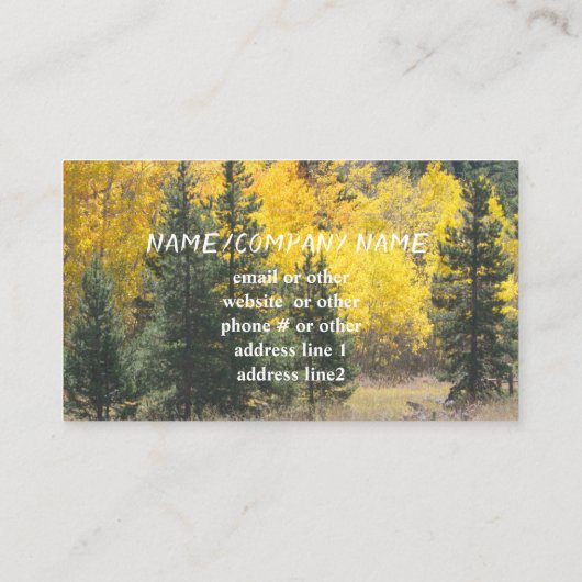 natuur kunst bergaspen herfst landschap aangepast visitekaartje (Achterkant)