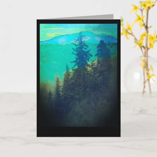 natuur kunst bergpijnbomen blank kaart (Gele Bloem)