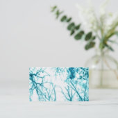 natuur kunst elegante blauwe boomtakken visitekaartje (Staand voorkant)