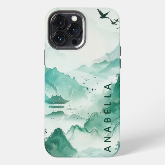 Natuur Kunst I Aangepaste naam iPhone Hoesje (Achterkant)
