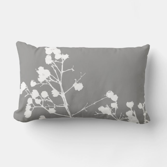 natuur kunst kussen grijs en wit home decor (Voorkant)