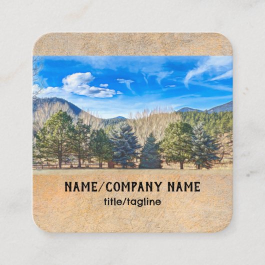 natuur kunst landschap in het blauw van de berg bu vierkante visitekaartje (Voorkant)