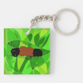 Natuur Kunst met Wooly Beer op Sleutelhanger (Achterkant)