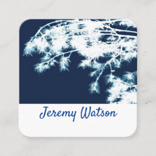  natuur kunst op blauwe dubbelzijdig gebruik vierkante visitekaartje