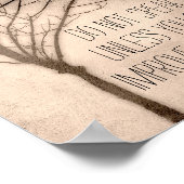 natuur kunst poster met tekst en boom in sepia ton (Hoek)