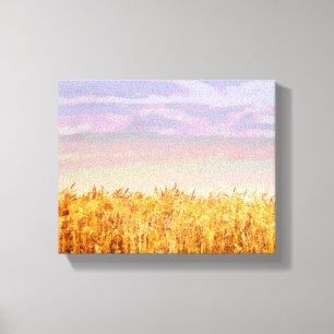 natuur kunst uitgerekt canvas tarweveld en lucht afdruk
