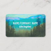 natuur kunstbergen en dennen blauwgroen en groen visitekaartje (Voorkant)