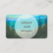 natuur kunstbergen en dennen turquoise en groen visitekaartje (Voorkant)