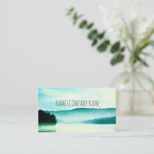 natuur kunstrust blauw en blauwgroen groeve visitekaartje (Staand voorkant)