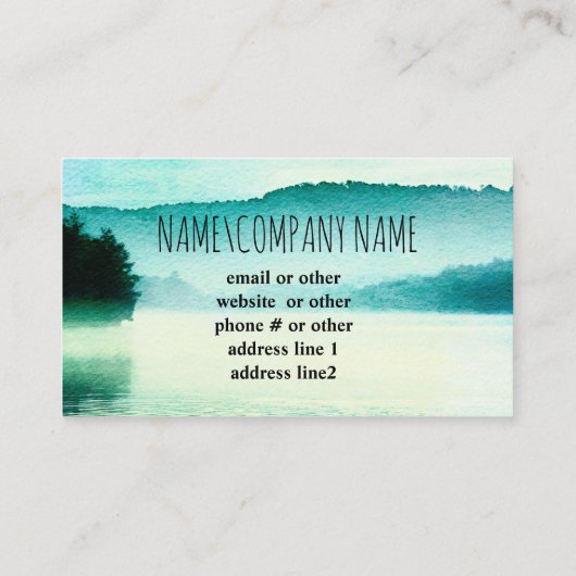 natuur kunstrust blauw en blauwgroen groeve visitekaartje (Achterkant)
