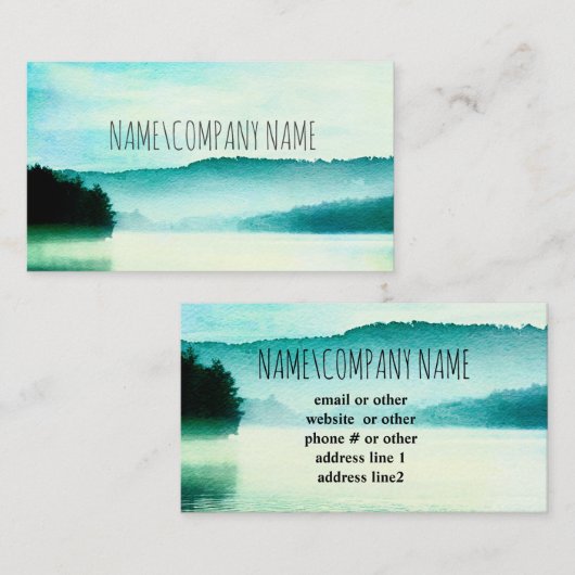 natuur kunstrust blauw en blauwgroen groeve visitekaartje (Voorkant / Achterkant)