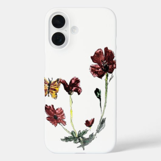 Natuur Kunstvlinderpapoppies Case-Mate iPhone Case (Achterkant)