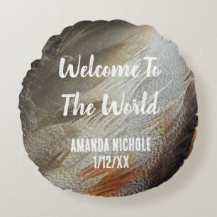 Natuur kwekerij vogel veer foto Geslacht neutraal Rond Kussen