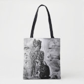Natuur Lady Canvas tas Black White - schilderen (Voorkant)