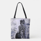 Natuur Lady Canvas tas - zwart en wit schilderen (Achterkant)