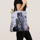 Natuur Lady Canvas tas - zwart en wit schilderen (Dichtbij)