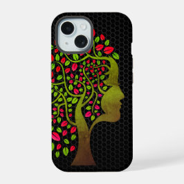 Natuur Lady - Dark Green Edition iPhone 15 Case