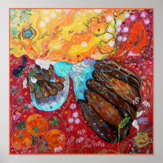 Natuur Lady en de seizoenen van het Jaar Poster