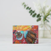 Natuur Lady en de seizoenen van het Jaar. Visitekaartje (Staand voorkant)