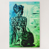 Natuur Lady Jigzaag Puzzle Groene Kunst schildert Legpuzzel (Verticaal)